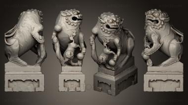 Figurines lions tigers sphinxes (STKL_0213) 3D model for CNC machine